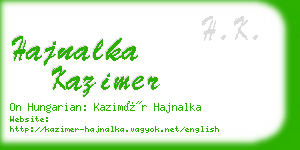 hajnalka kazimer business card